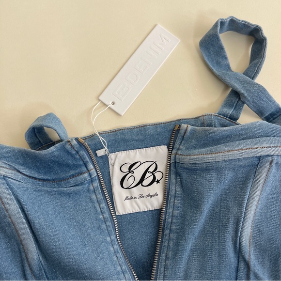 NWT EB Denim Rainy Corset in Light Wash Cowgirl Cowboy Ranch Western Festival - Picture 6 of 7